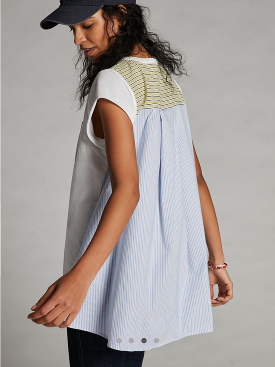 Anthropologie Tops - MAEVE Anthropologie Darcy Tunic Tee Striped Coastal Preppy Relaxed Size S